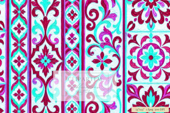 Download Boho Damask Tile Magenta Teal Pattern - Boho Collection
