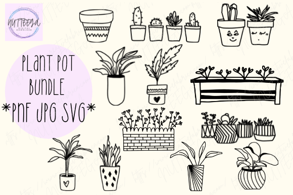 Download Potted Plant Svg,hand Drawn Plants Svg - Hand drawn Collection