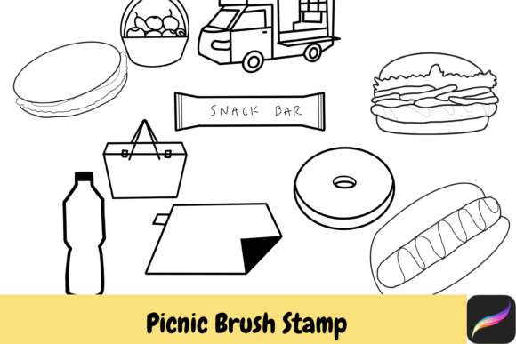 Download Picnic Procreate Brush Stamps IPAD - Procreate brush stamp Collection