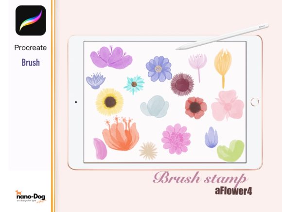 Download Procreate Brush Stamp Flower 20 Brushs - Procreate brush stamp Collection
