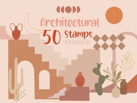 Download Procreate Boho Architecture Stamps - Boho Collection