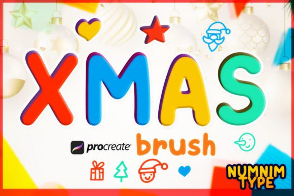 Download Procreate Brush Stamp Xmas Gift Kids a-Z - Procreate brush stamp Collection