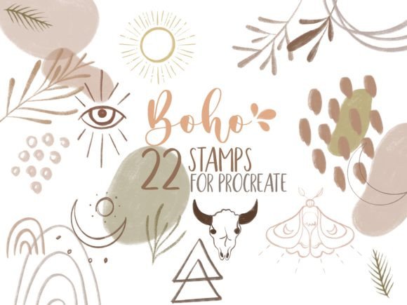 Download Procreate Boho Stamps Brushes Pack - Boho Collection
