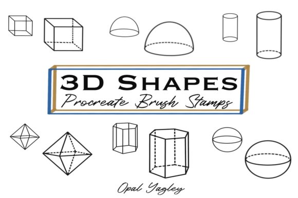 Download 3D Shapes Procreate Brush Stamps - Procreate brush stamp Collection