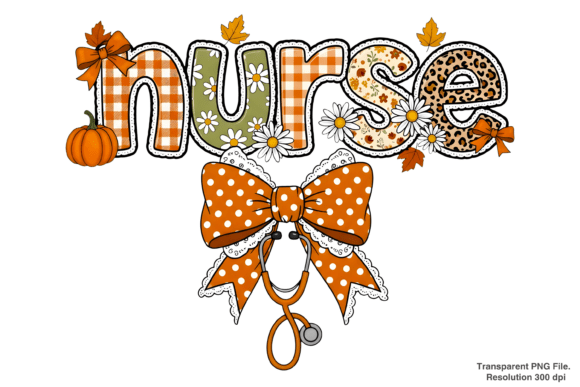 Download Preppy Coquette Fall Pumpkin Nurse PNG - Pumpkin Collection