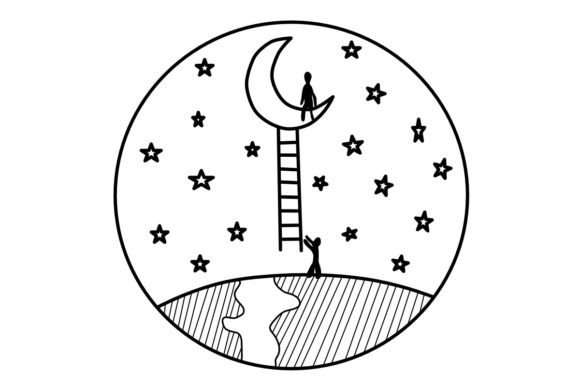 Download Ladder and Moon Procreate Brush Stamp - Procreate brush stamp Collection