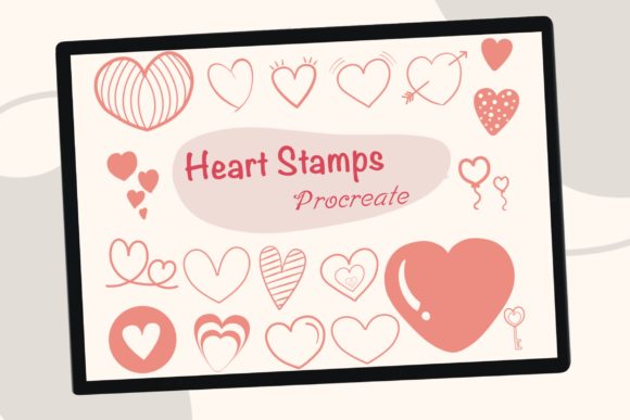 Download 20 Heart Procreate Brush Stamps - Procreate brush stamp Collection