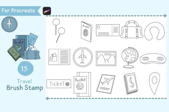 Download Procreate Brush Stamp Travel - Procreate brush stamp Collection