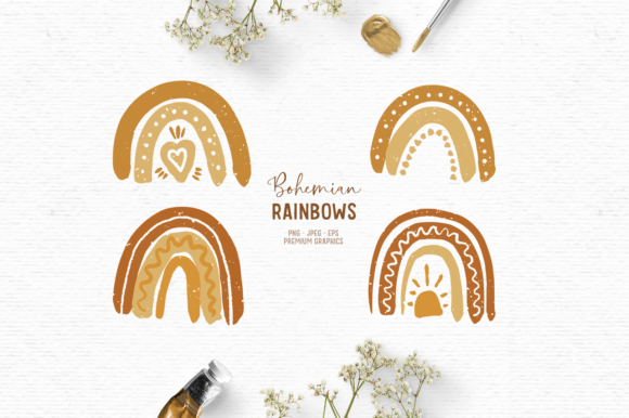 Download Cute Boho Rainbow Clipart | Boho Clipart - Boho Collection