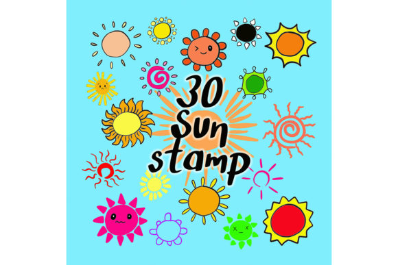 Download Procreate Brush Stamp | 30 Sun Doodle - Procreate brush stamp Collection