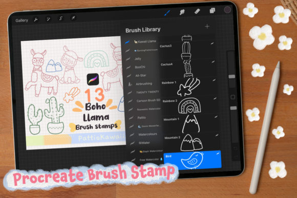 Download Procreate Brush Stamps Cute Llama Cactus - Procreate brush stamp Collection