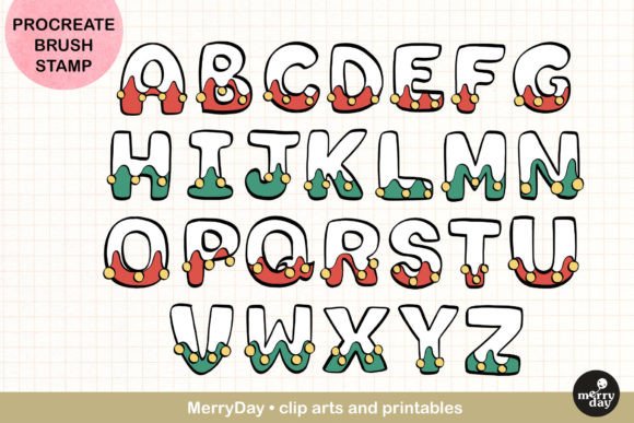 Download ABC Procreate Brush Stamp Xmas Theme - Procreate brush stamp Collection