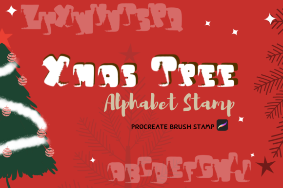 Download Procreate Brush Stamp Xmas Tree Alphabet - Procreate brush stamp Collection