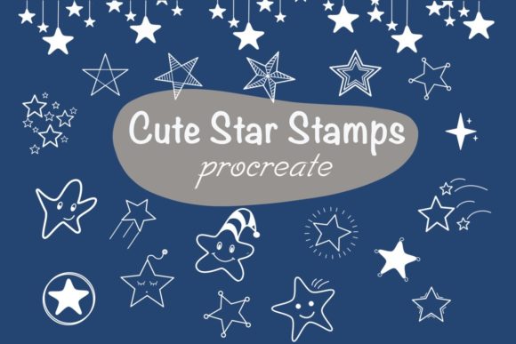Download Cute Star Procreate Brush Stamps - Procreate brush stamp Collection